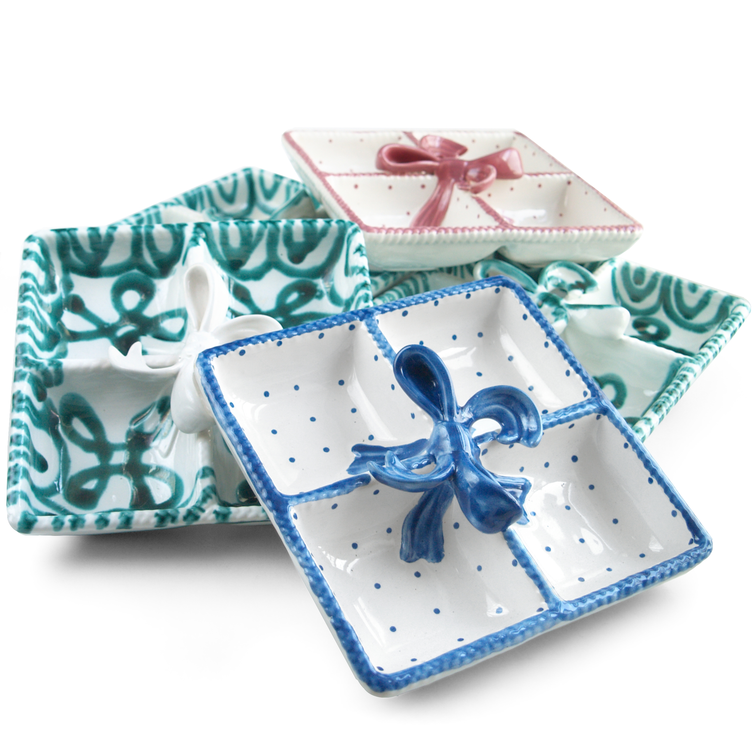 Gmundner Keramik Masche eckig blau Teller