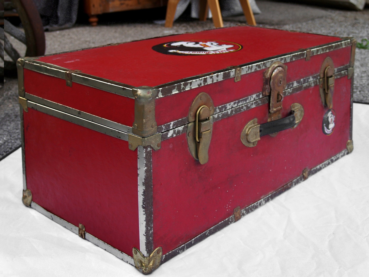 Seminoles chest Florida State University luggage Vintage Truhe rot
