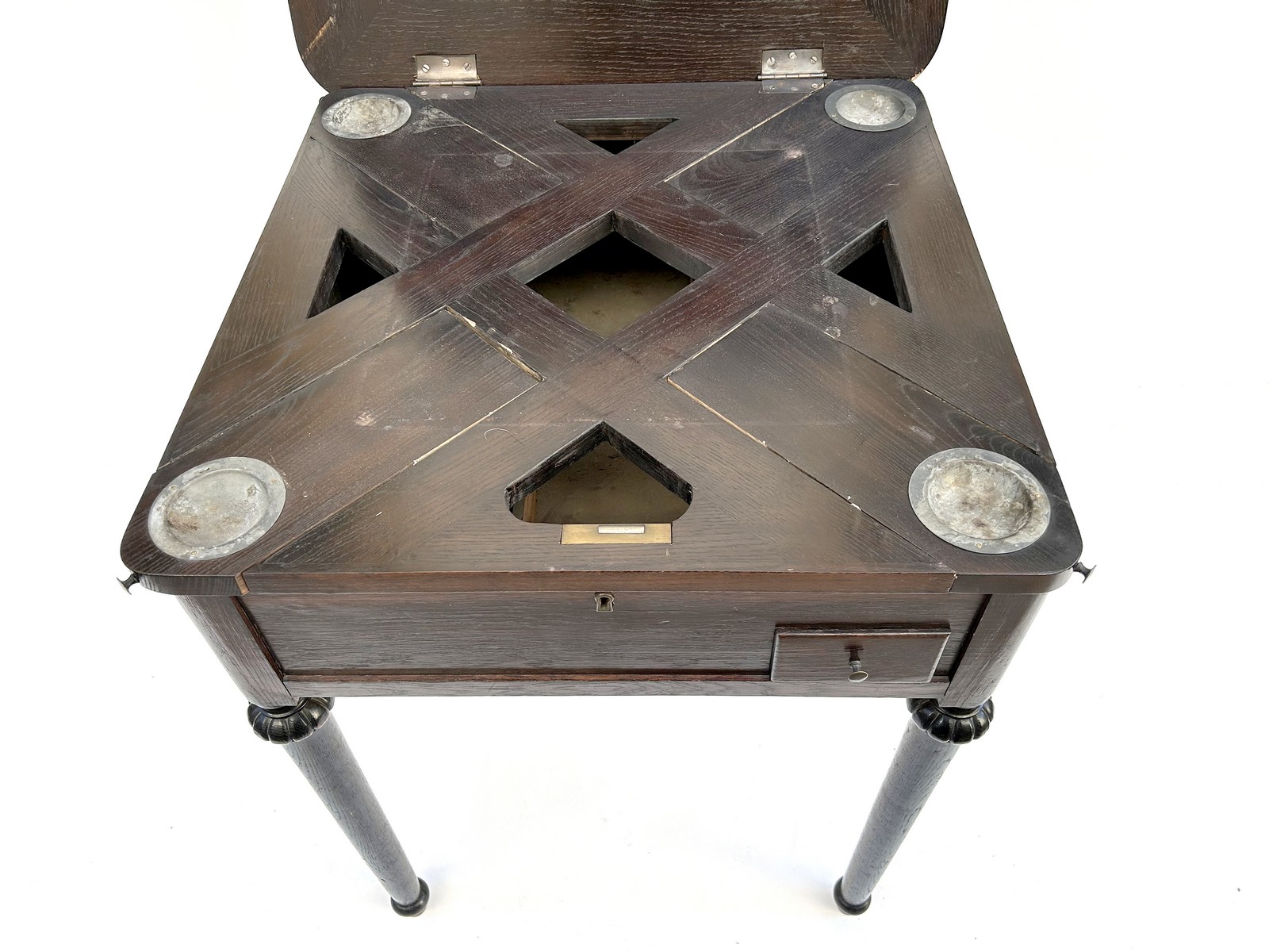 Schachtisch antiker Spieltisch 19.Jahrhundert 1840 1860 drehbare Tischplatte Schach Spielkartentisch Poker Antiquität Flip-Top-Table