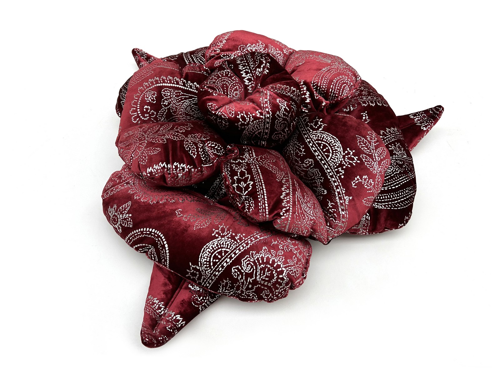 Bretz Rosenkissen Kissen Polster rot silber