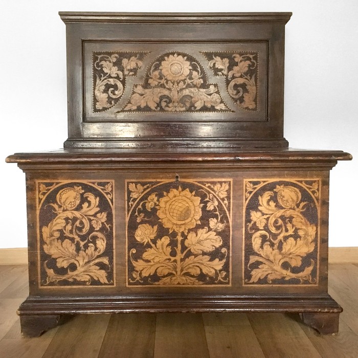 Truhenbank antik Vollholz Sitztruhenbank Möbel Antiquität