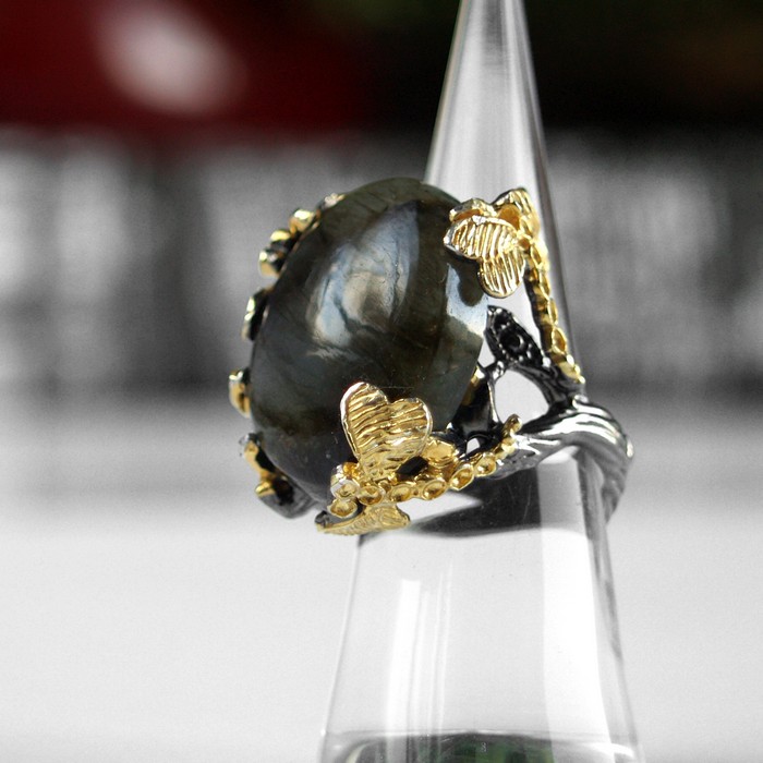 Ring 925 Silber Edelstein Labradorit Schmuckdesign handgefertigt Ring 925 Silber Edelstein Labradorit Schmuckdesign handgefertigt