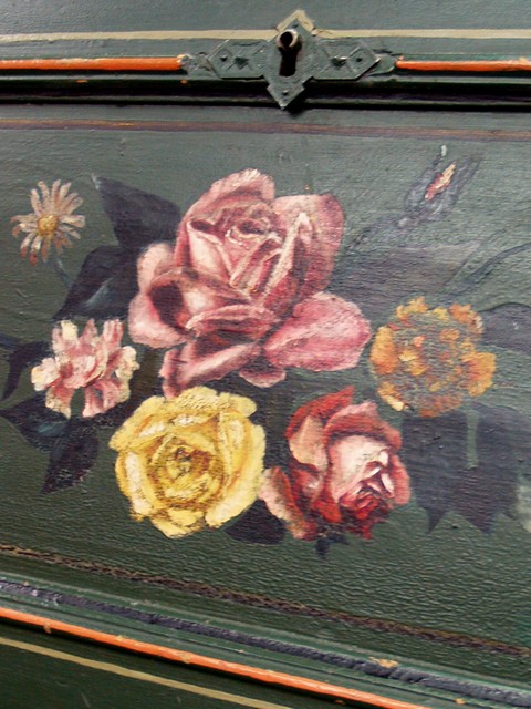 Schreibkommode Sekretär antik bemalt