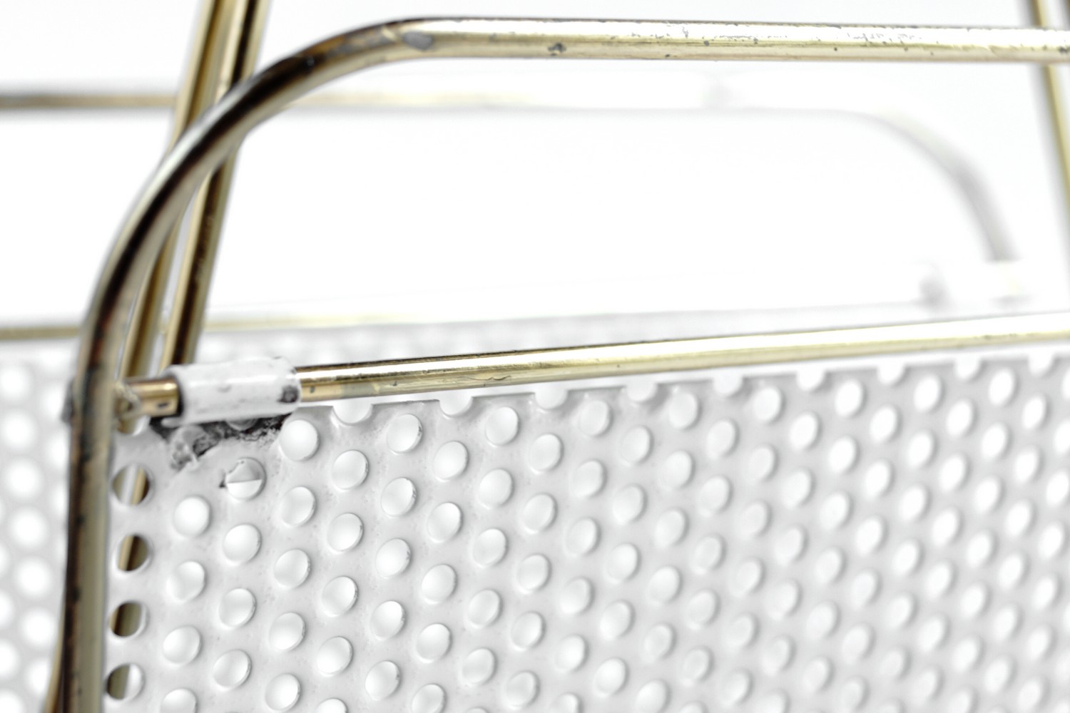 Serviettenhalter Vintage Retro Zeitungshalter Briefhalter original creme gold Metall