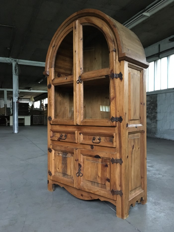 Küchenschrank Vollholz Antikstil Vitrine