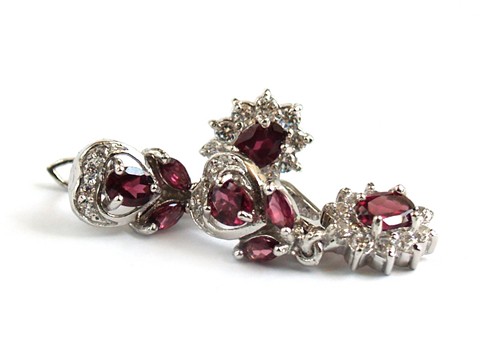 Rhodolith Ohrstecker Silber 925 Schmuck