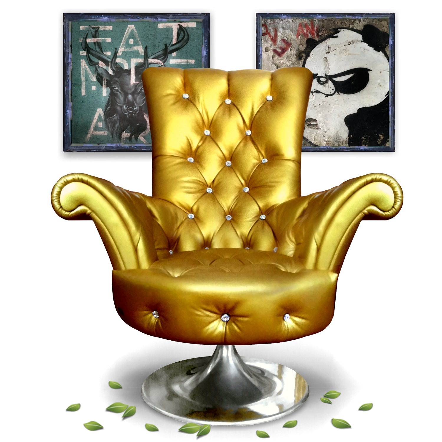 Bretz Sessel B141 Pompadour Gold funkelnd Drehsessel Bretz Sessel Gold Pompadour Ausstellungsstück golden Sale Swarovski Kristalle Armlehnstuhl Chesterfield