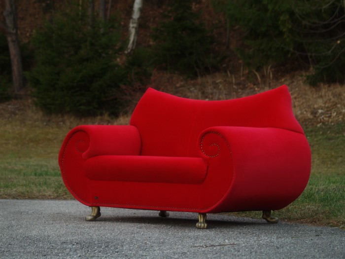 Bretz Gaudi Sofa rot Barock Design Löwentatzen