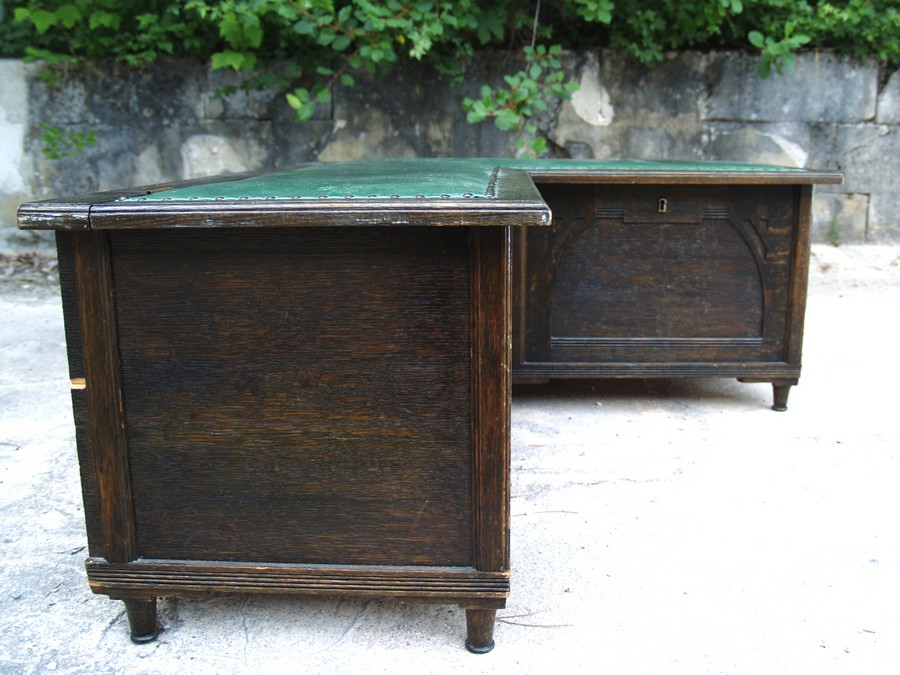 Jugendstil Truhenbank schwarz