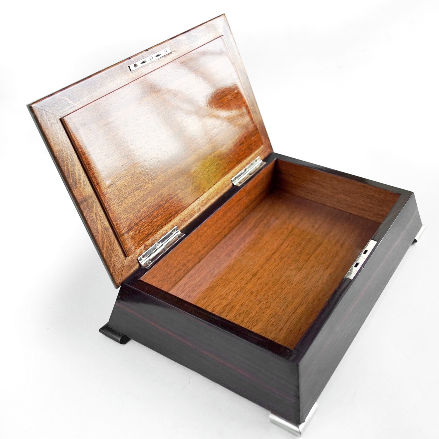 Schatulle Palisander antik Box Schmuckschatulle Geheimschloss Geheimfach