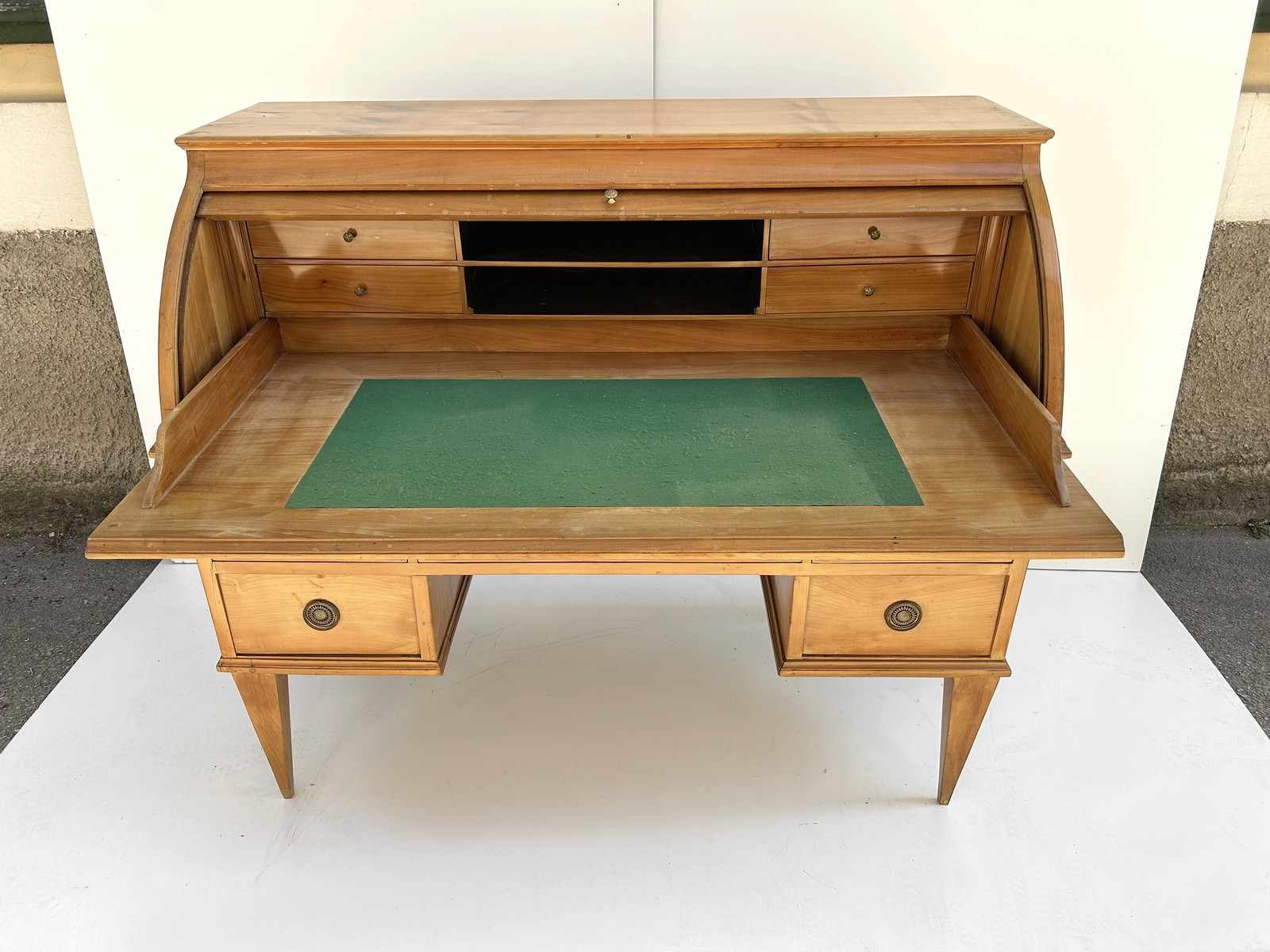 Schreibtisch antik Zylinderbureau Klassizismus Rollladenschrank