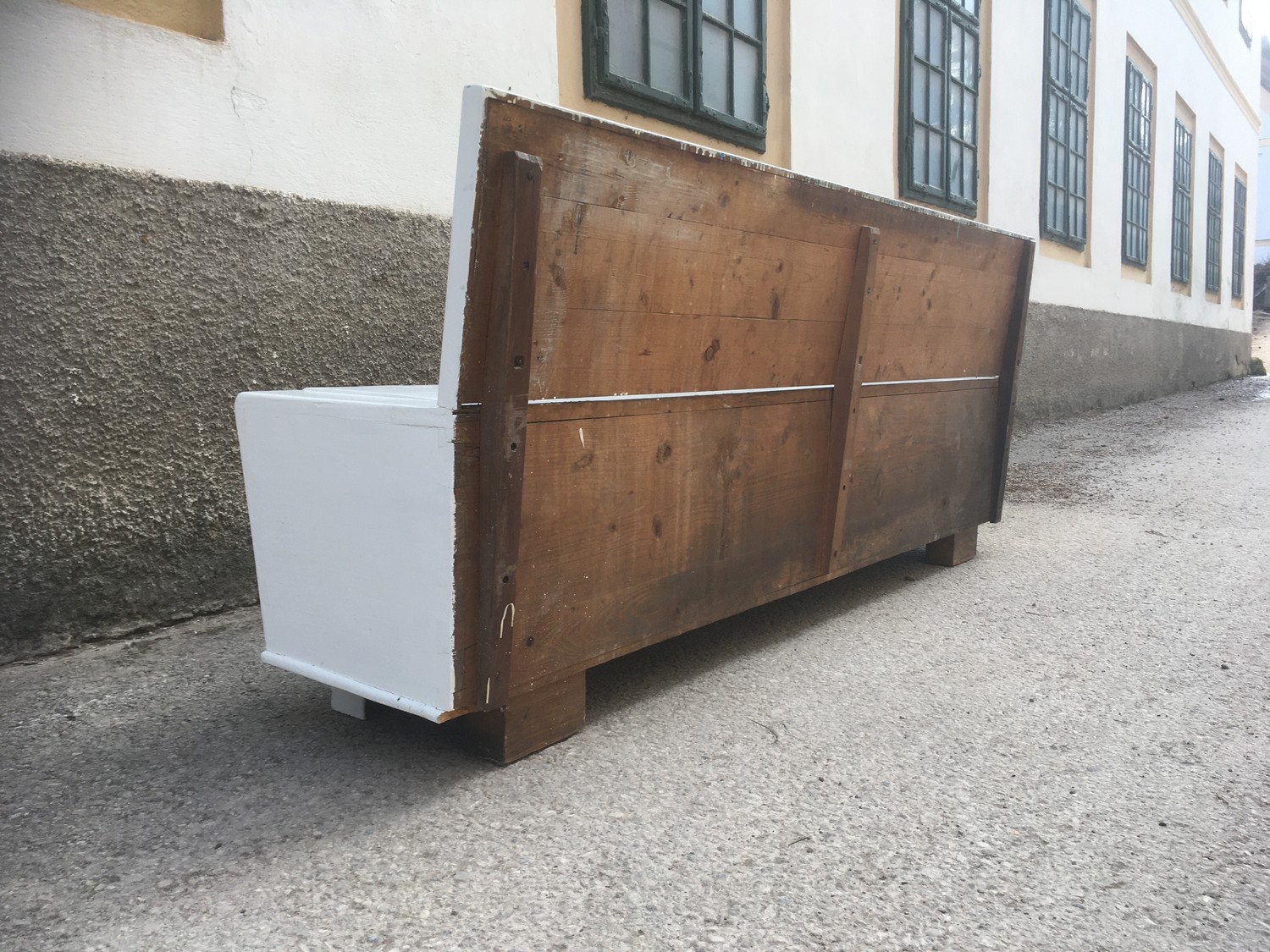 Küchenbank Vintage Sitztruhe Truhenbank Shabby Chic weiß Retro Sixties