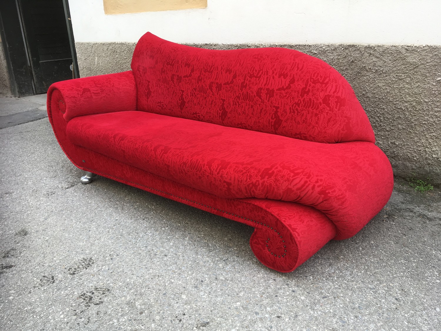 Bretz Sofa rot Gaudi Recamiere Löwentatzen silber gebraucht wie neu