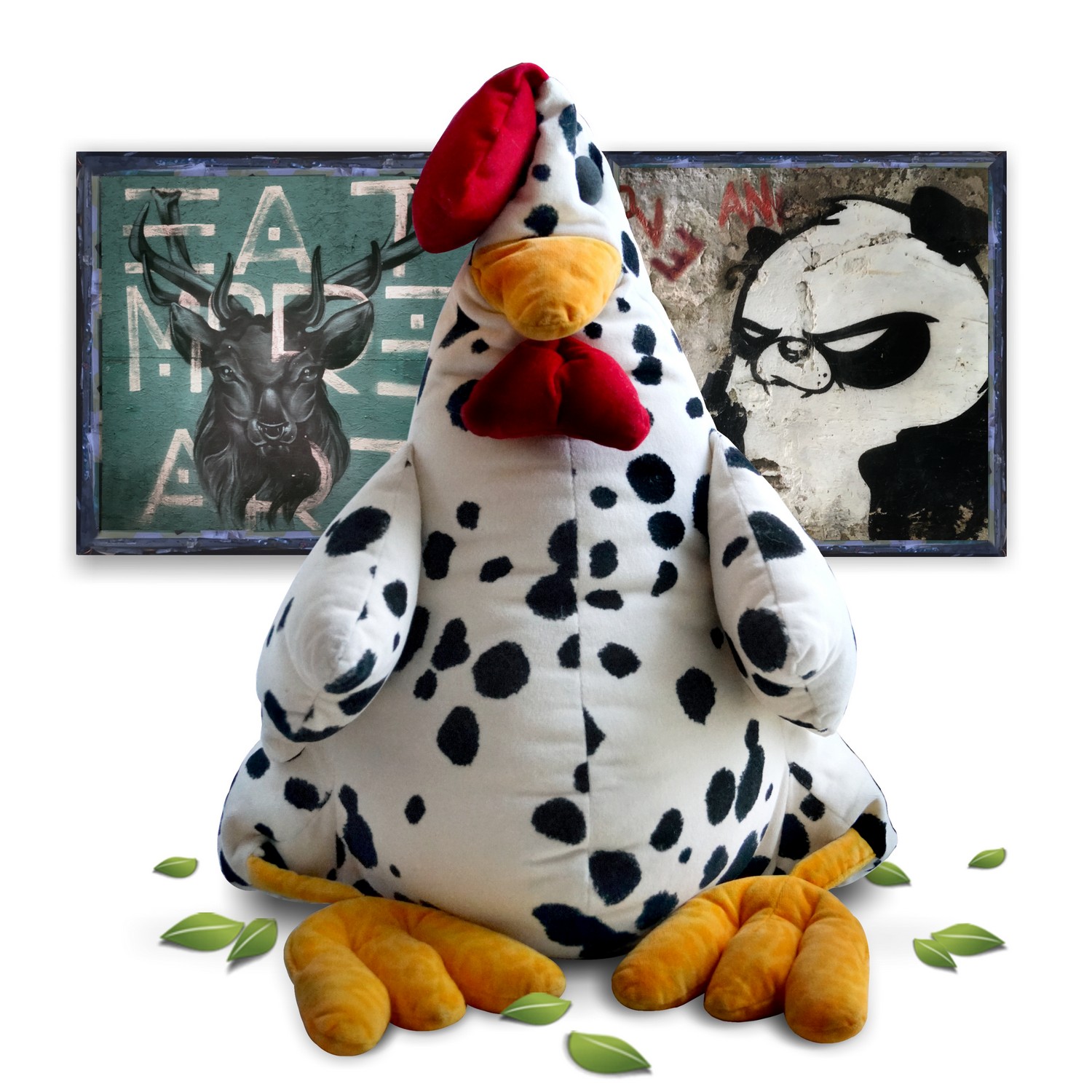 BRETZ Cultsofa Polster - Kurt das HUHN Dalmatiner Kissen Bretz Kissen Huhn Hahn Dalmatiner Polster original