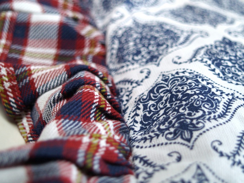 Stuhlkissenhülle Landhausstil Hirsch Leinen kariert rot Clayre Eef