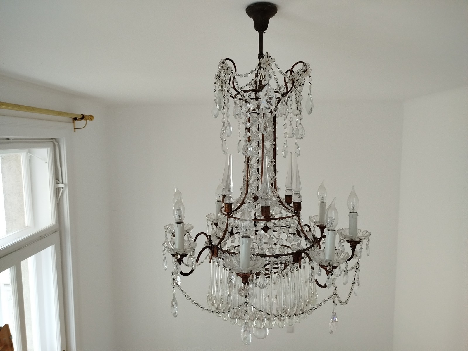 Neoklassizistischer Kronleuchter Kristall Murano Glas Antik Neoklassizistischer Kronleuchter Kristall Murano Glas Antik