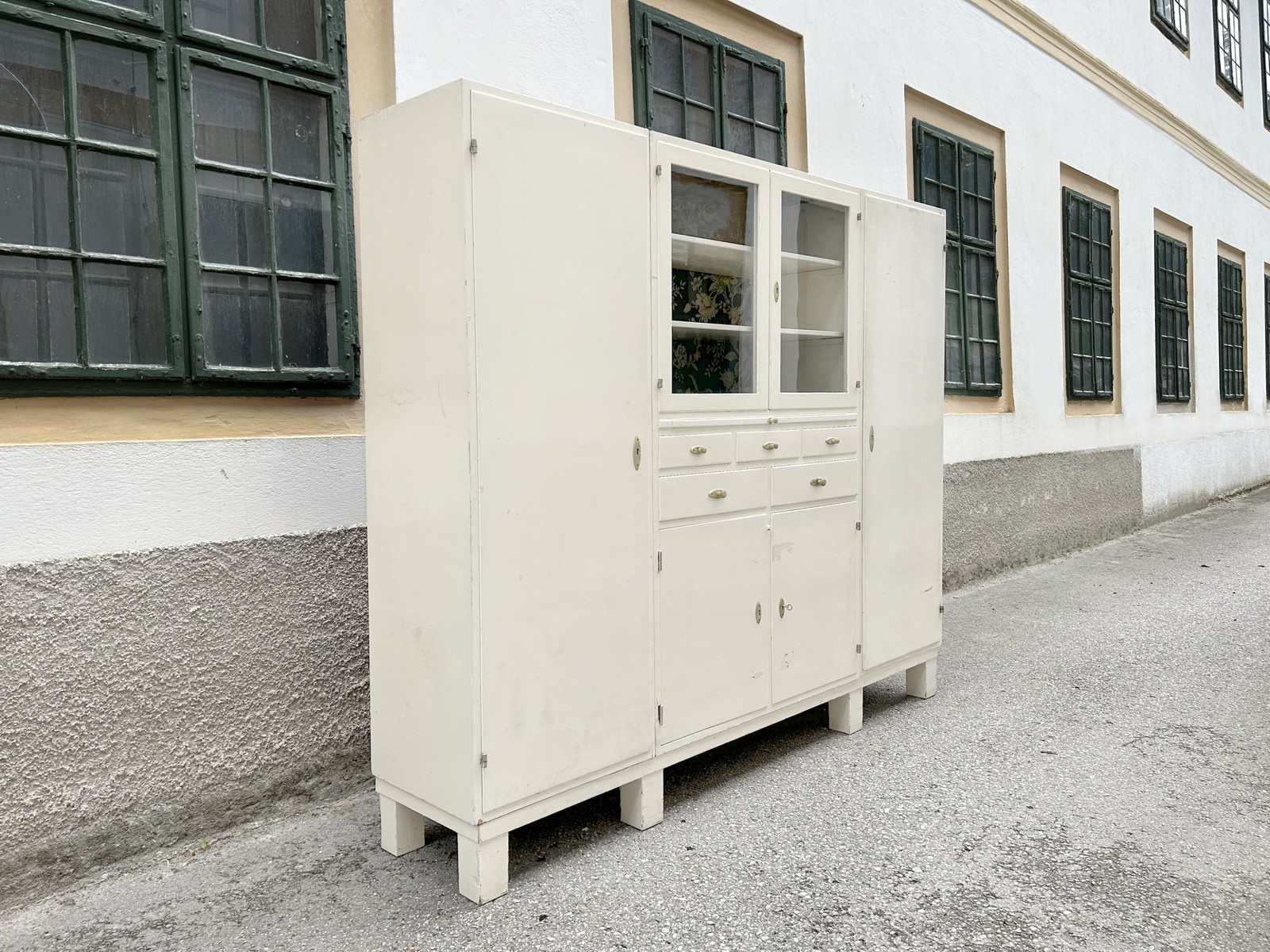 Küchenschrank antik MidCentury Vintage Möbel creme Omas Schüttenregal Küchenschrank antik MidCentury Vintage Möbel creme Omas Schüttenregal