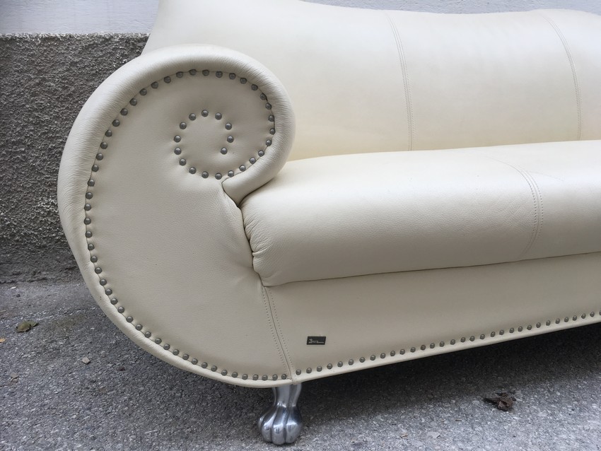Bretz Gaudi Sofa Recamiere creme Leder
