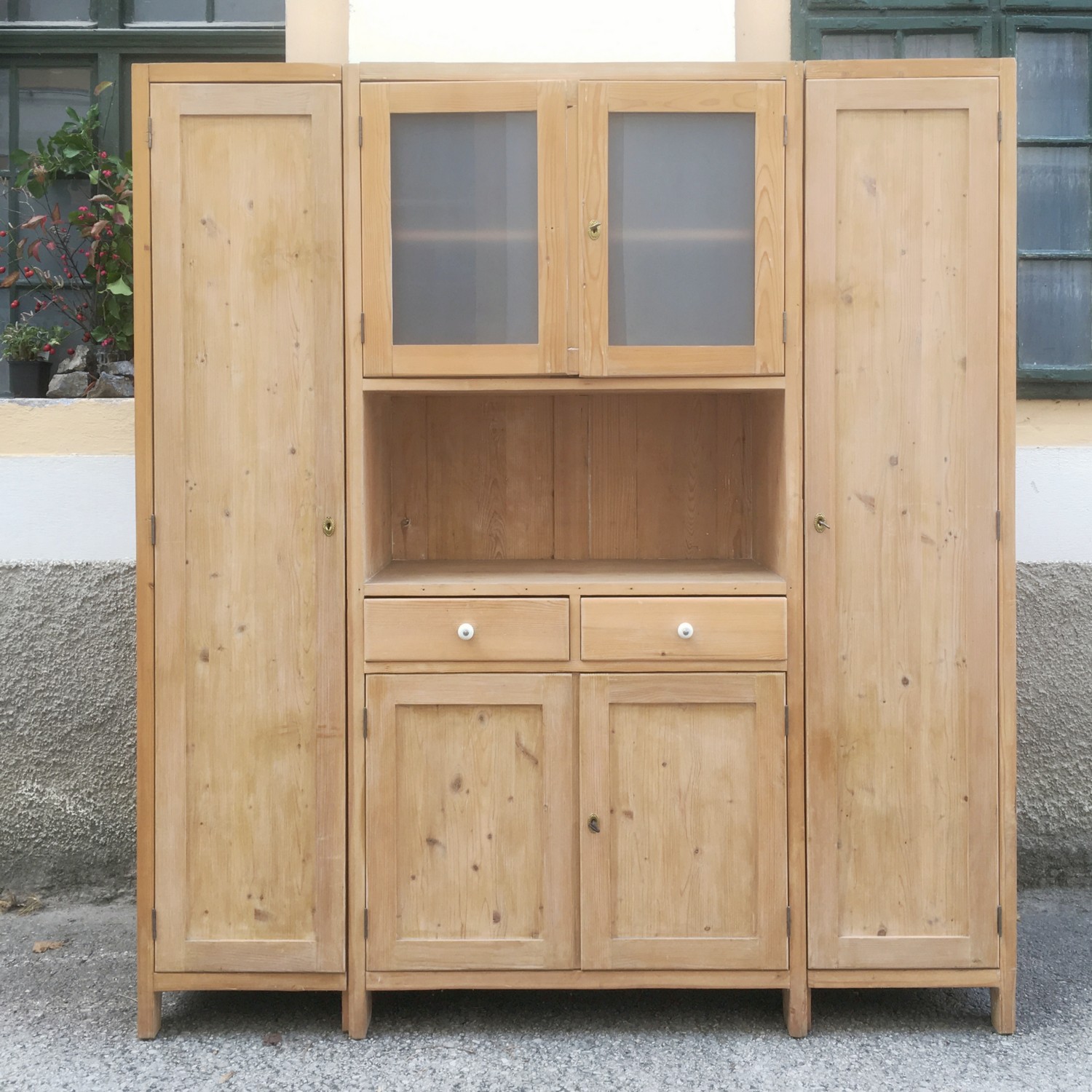 Küchenschrank Kredenz antik Vorratsschrank 3-teilig Weichholz Schrank