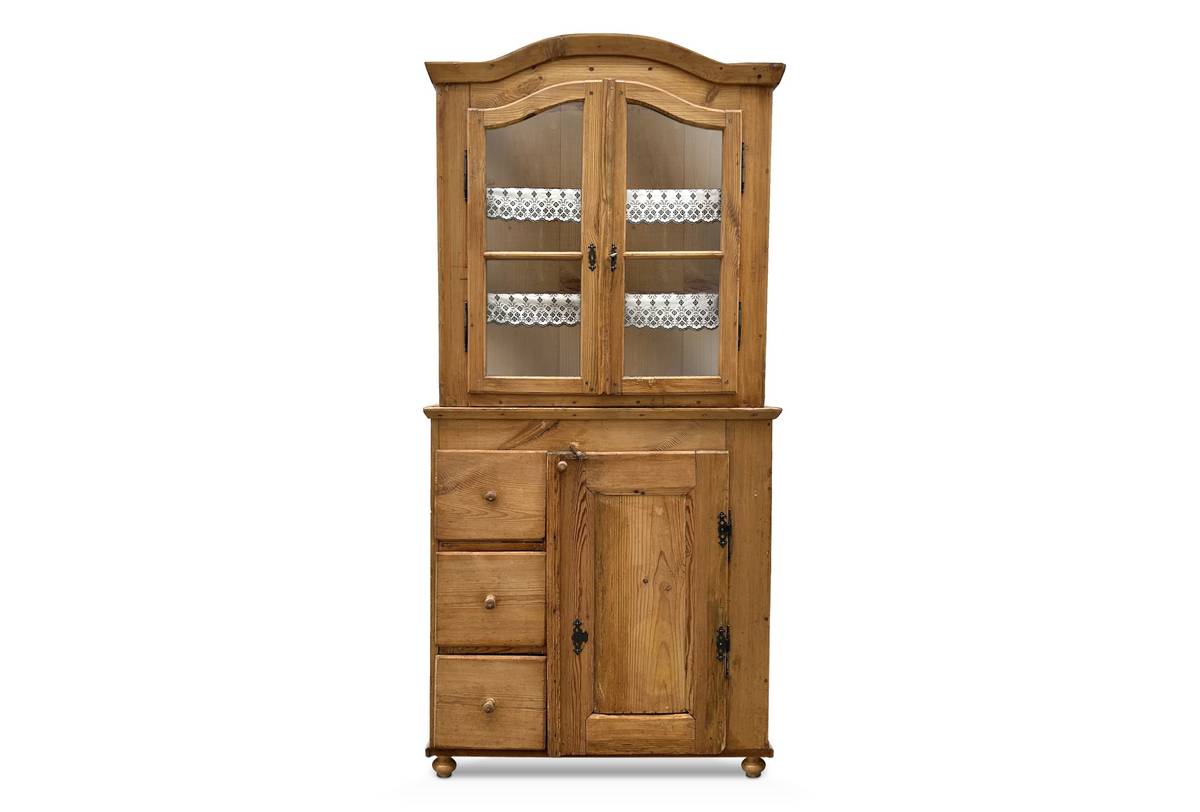 Bauernschrank antiker Küchenschrank Altholz Geschirrschrank rustikale Antiquität Bauernmöbel kaufen 1880 geringe Tiefe