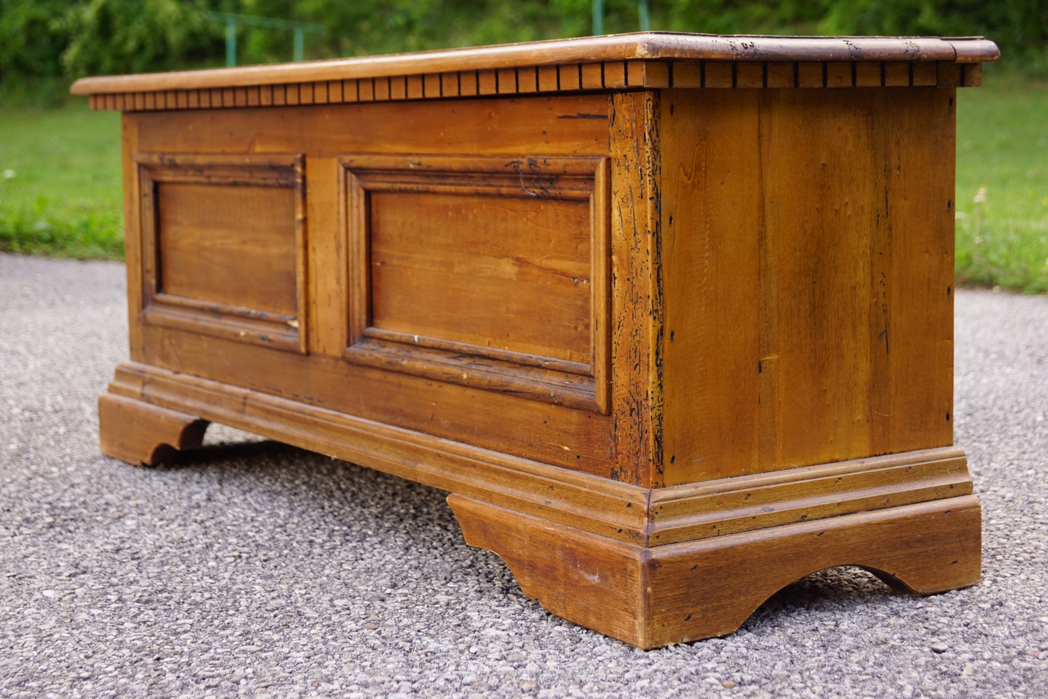 Truhe Antikstil Sitztruhenbank Altholz Landhausstil