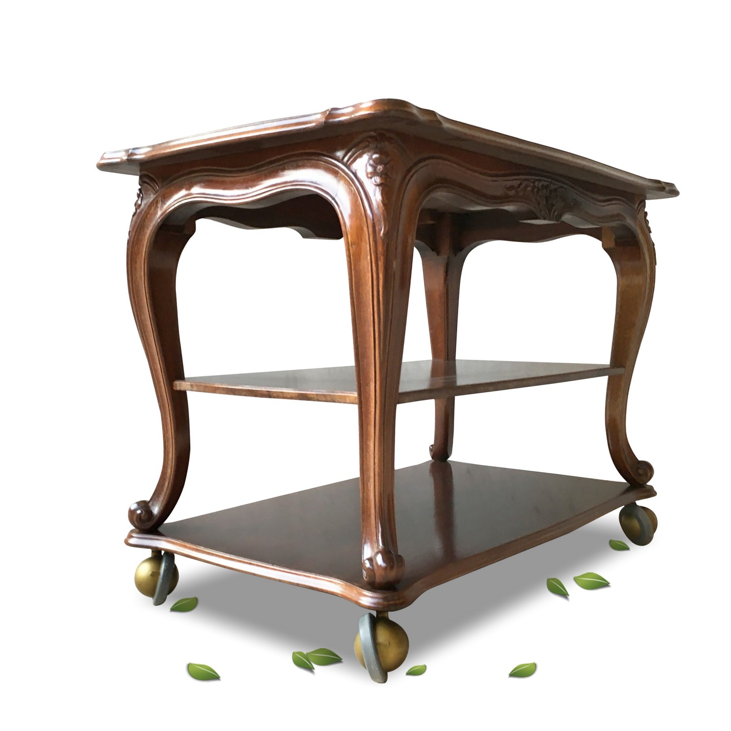 Servierwagen Barwagen schöner Barockstil Zeitungstisch Servierwagen Barwagen Barockstil Serviertishc Holz