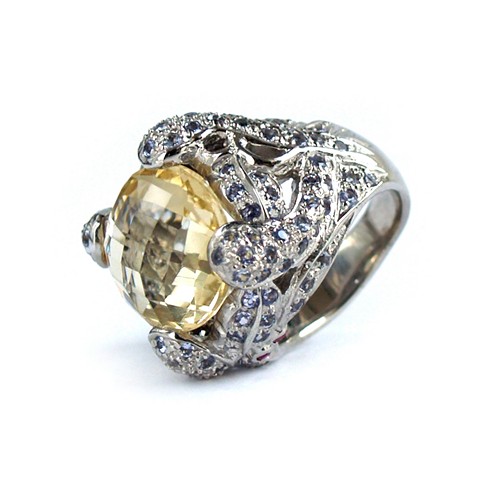 Silber 925 Ring Citrin