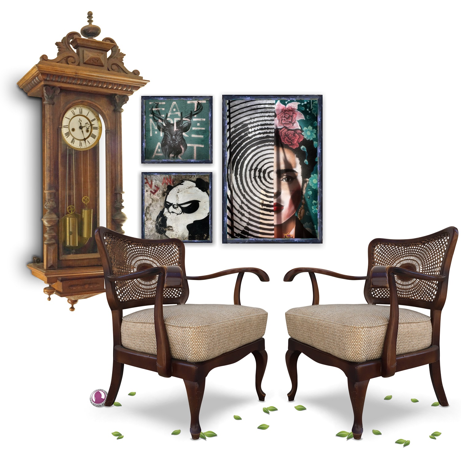 Altdeutsch antike Uhr Junghans Gründerzeit mechanisches Uhrwerk repariert funktionstüchtig Gewichte gewichtsaufzug Emaille Schlüsselblatt römische Ziffern