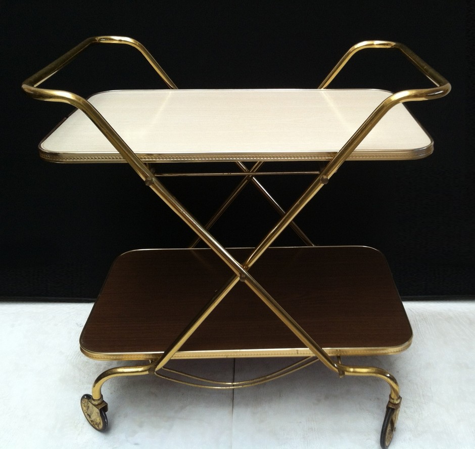 Retro Beistelltisch 60er-Jahre Midcentury Servierwagen 50er Vintage