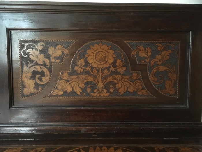 Truhenbank antik Vollholz Sitztruhenbank Möbel kleine Antiquität