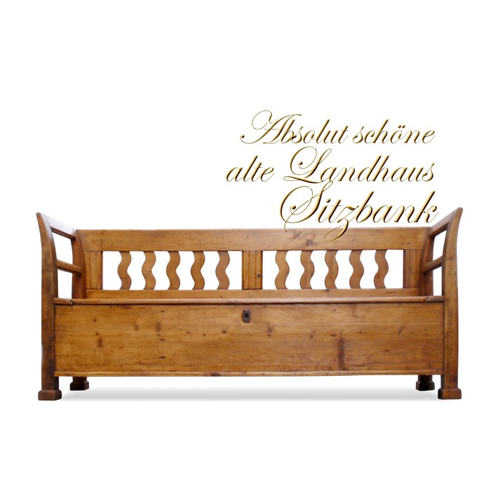 Sitztruhe Truhenbank antik Küchenbank Vollholz Landhausstil Sitzbank antik