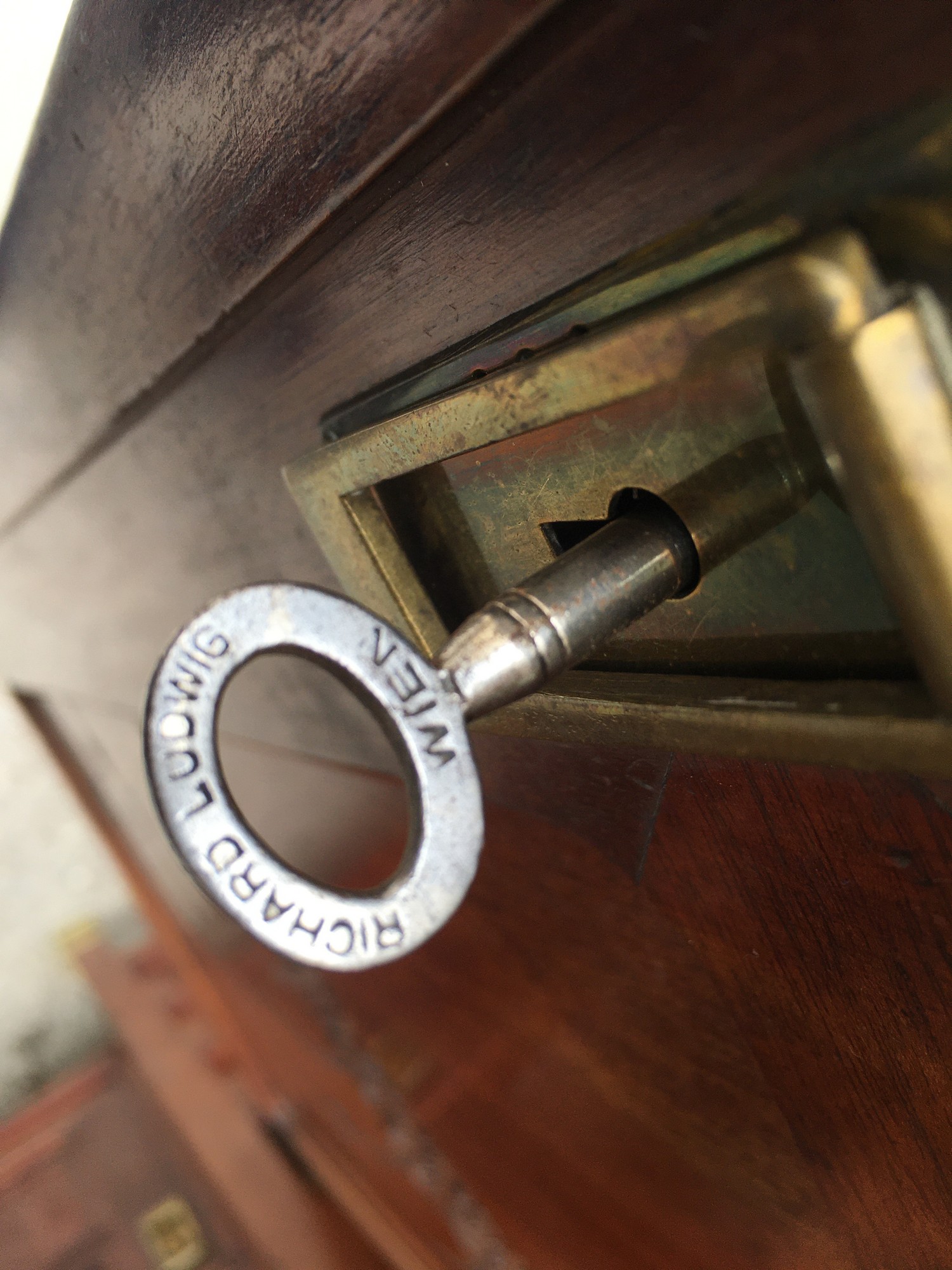 Vitrinenschrank antik Bücherschrank Vitrine Schrank Jugendstil Richard Ludwig Blumengirlanden