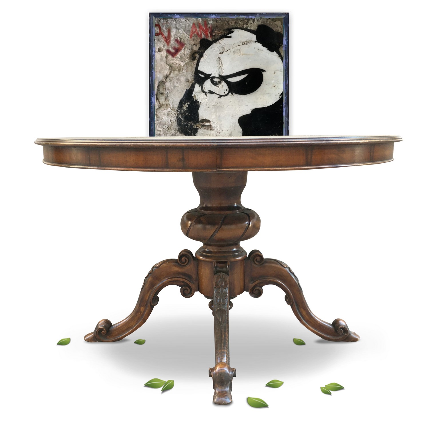 Tisch Esstisch Salontisch rund ausziehbar Einlegeplatte antik Säulenfuß Tisch Esstisch Salontisch rund ausziehbar Einlegeplatte antik Säulenfuß