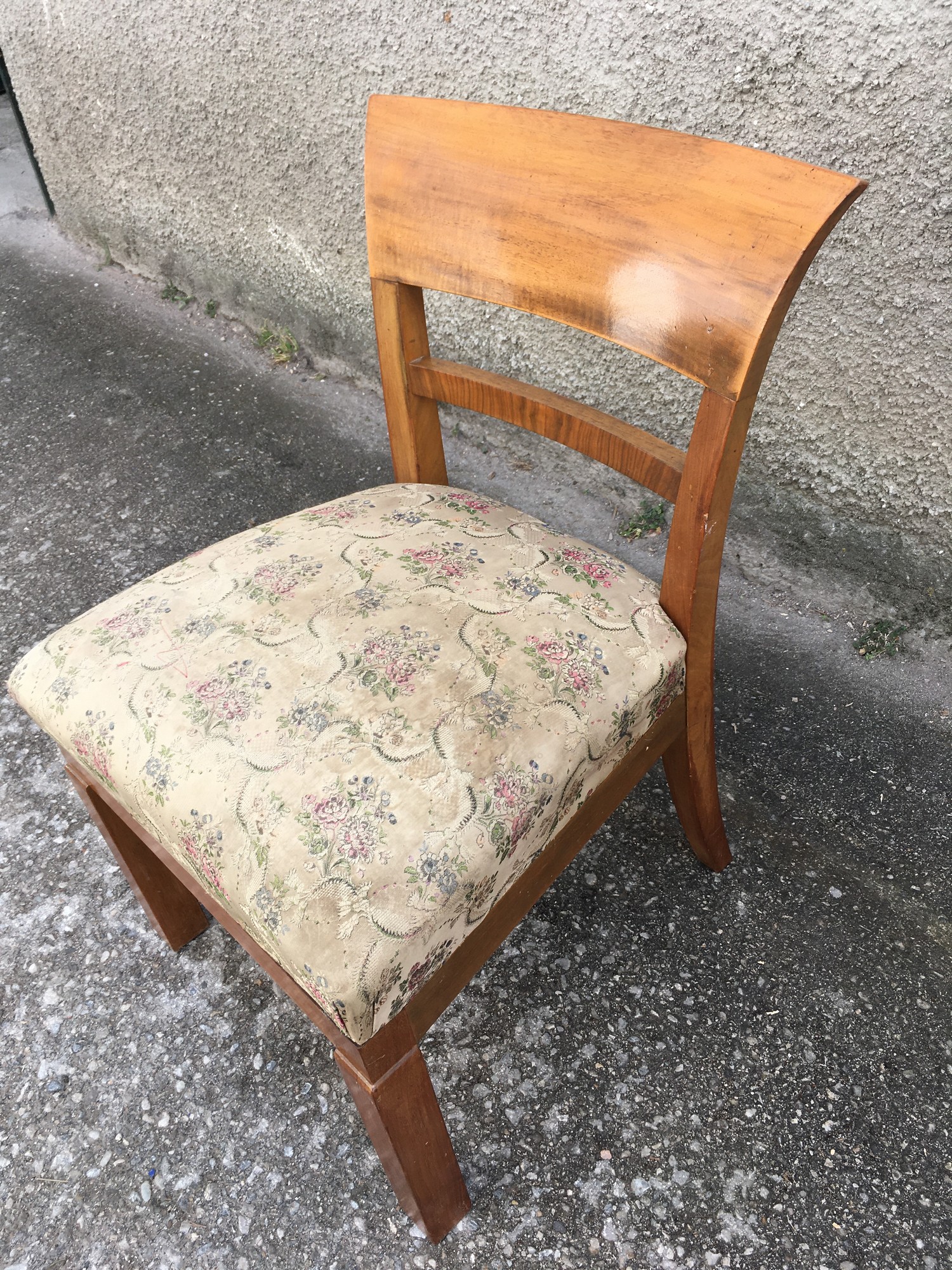 Artdeco Massivholz Stuhl antik Original 