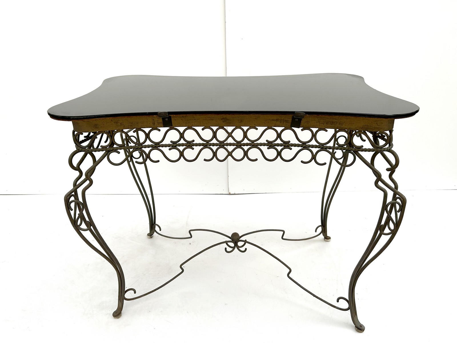 Gartentisch Glasplatte Vintage