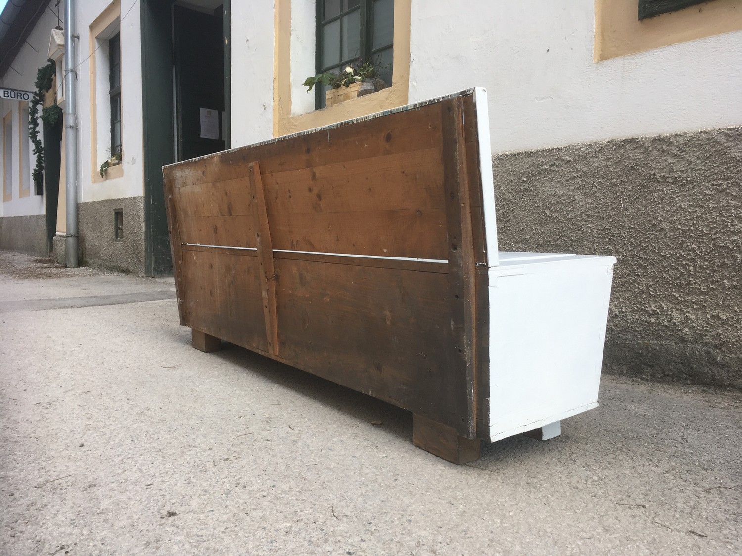 Küchenbank Vintage Sitztruhe Truhenbank Shabby Chic weiß Retro Sixties