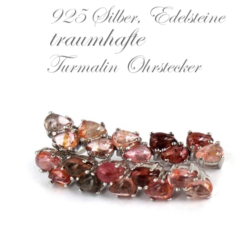 Ohrstecker 925 Silber echte Tourmalin Edelsteine Schmuck Tourmalin Ohrstecker 925 Silber