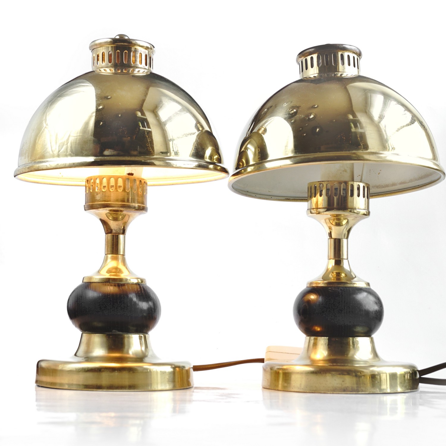 Tischlampe Vintage 70er-Jahre Mushroom Tischleuchte Retro Metall golden Tischlampe Vintage 70er Seventies Tischleuchte Retro Metall golden