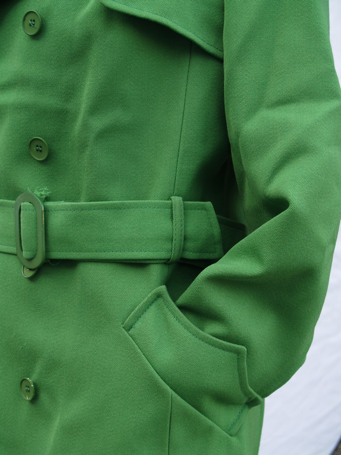 Retro Stoff Mantel grün