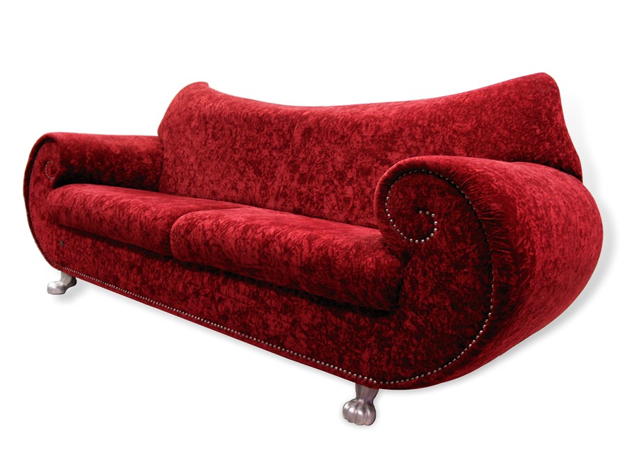 BRETZ Sofa rot Designmöbel mit Löwentatzen Serie Gaudi Bretz Gaudi Sofa