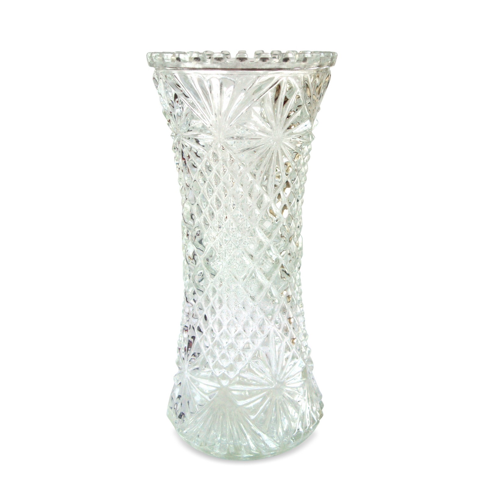 Vase Glas Waffelschliff Shabby Chic Vintage Blumenvase Vase Vintage