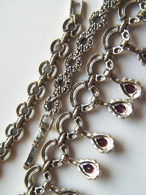 Collier Halskette 925 Silber Handarbeit Rubin