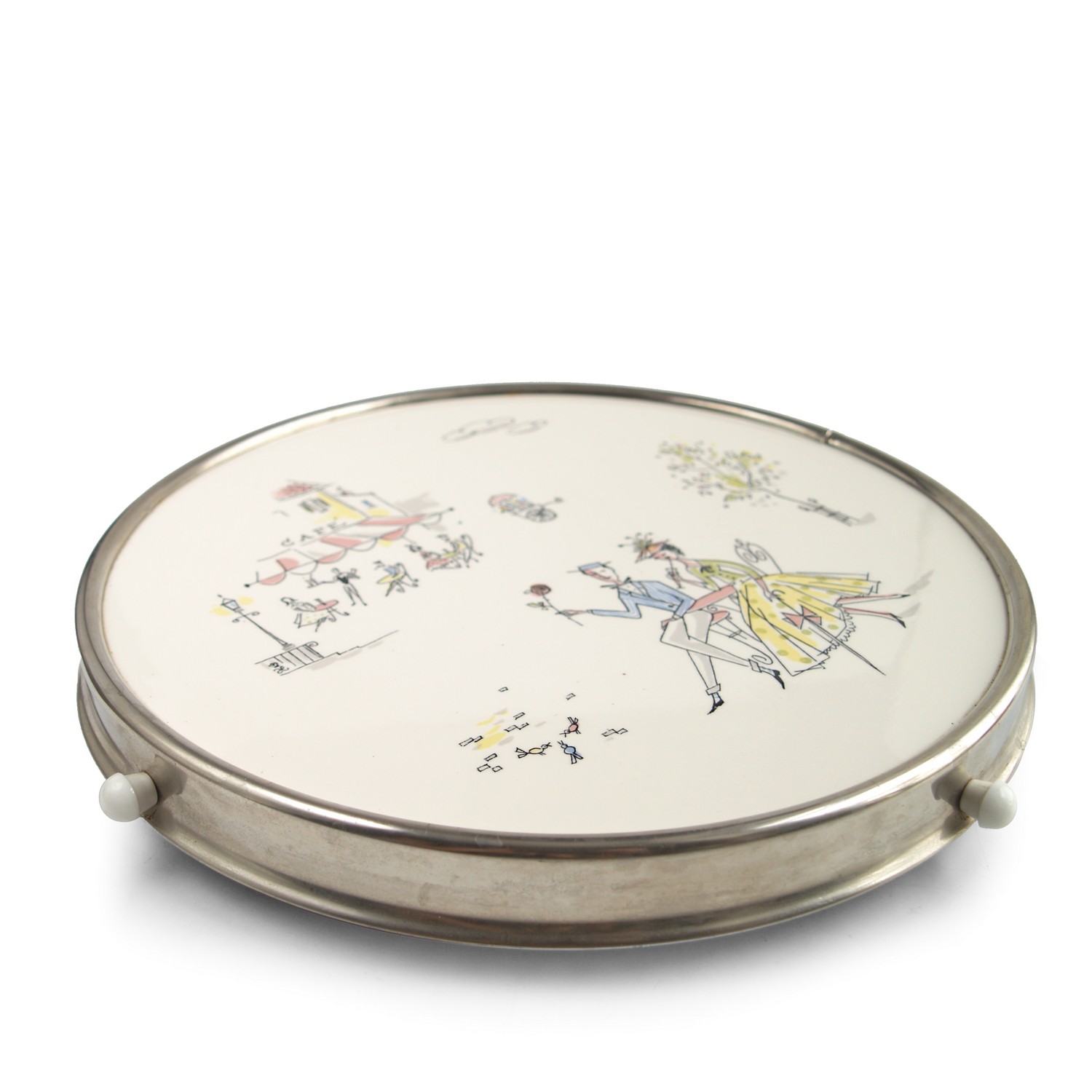 Tortenteller Vintage Tortenplatte 50er-Jahre Drehteller Tortenteller Vintage