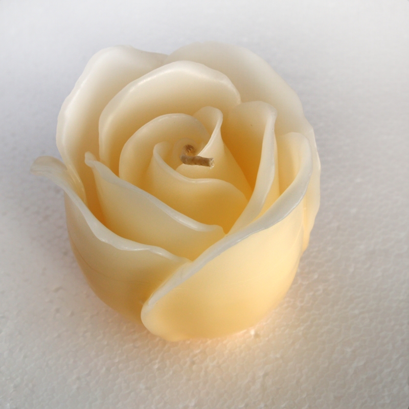 Kerze Tafelkerze Verlobung Hochzeit Festtafel große Rose aprikot / gelb hellgelb / gelb Kerzen Rosen