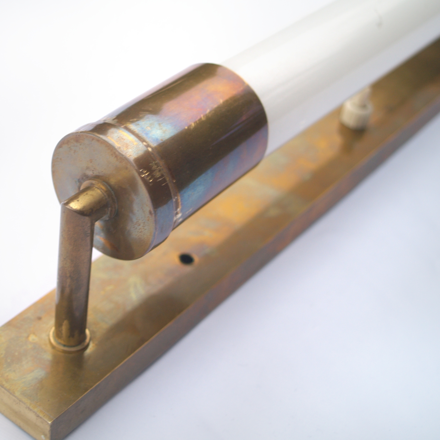 Wandlampe antik Messing Glas Jugendstil Bilderlampe