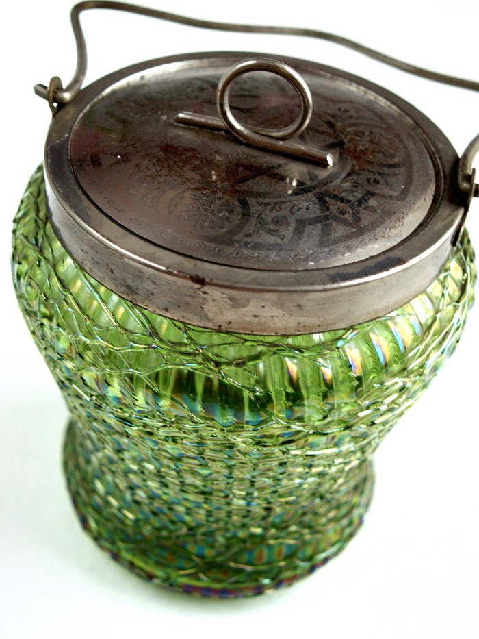 Keksdose antik grünes Glas