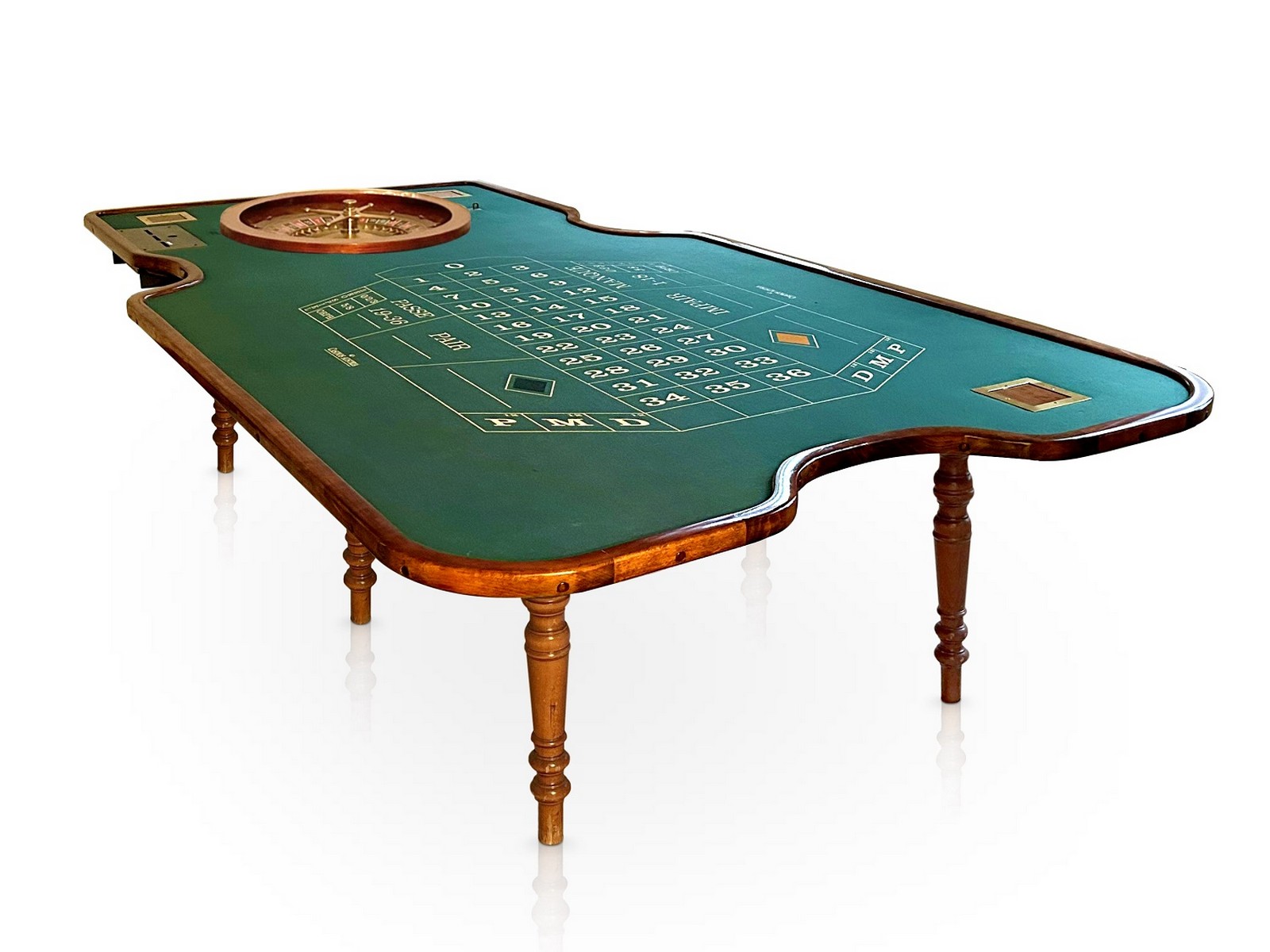 Roulette-Tisch Casino Roulette-Rad Caro Paris Spieltisch antik Casino Roulette Kessel Caro Paris
