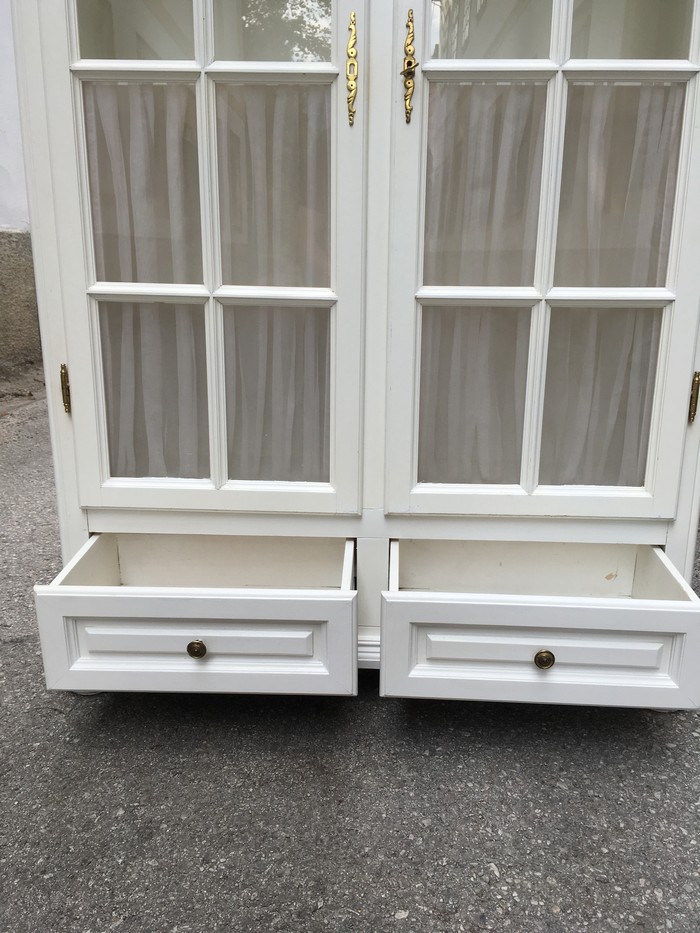 Vitrine Antikstil weiß Shabby Chic