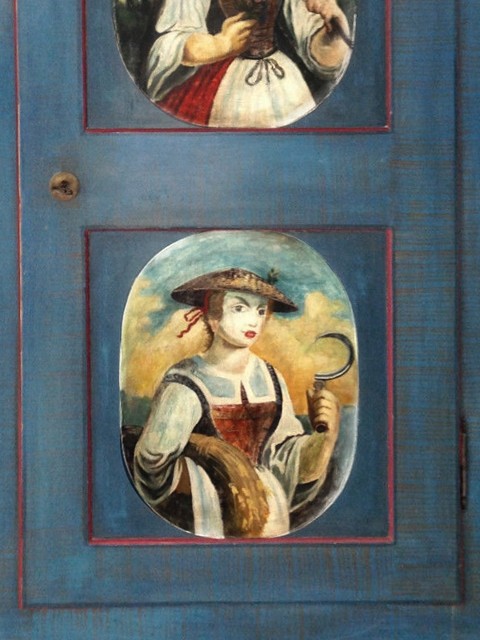 Bauernschrank antik blau