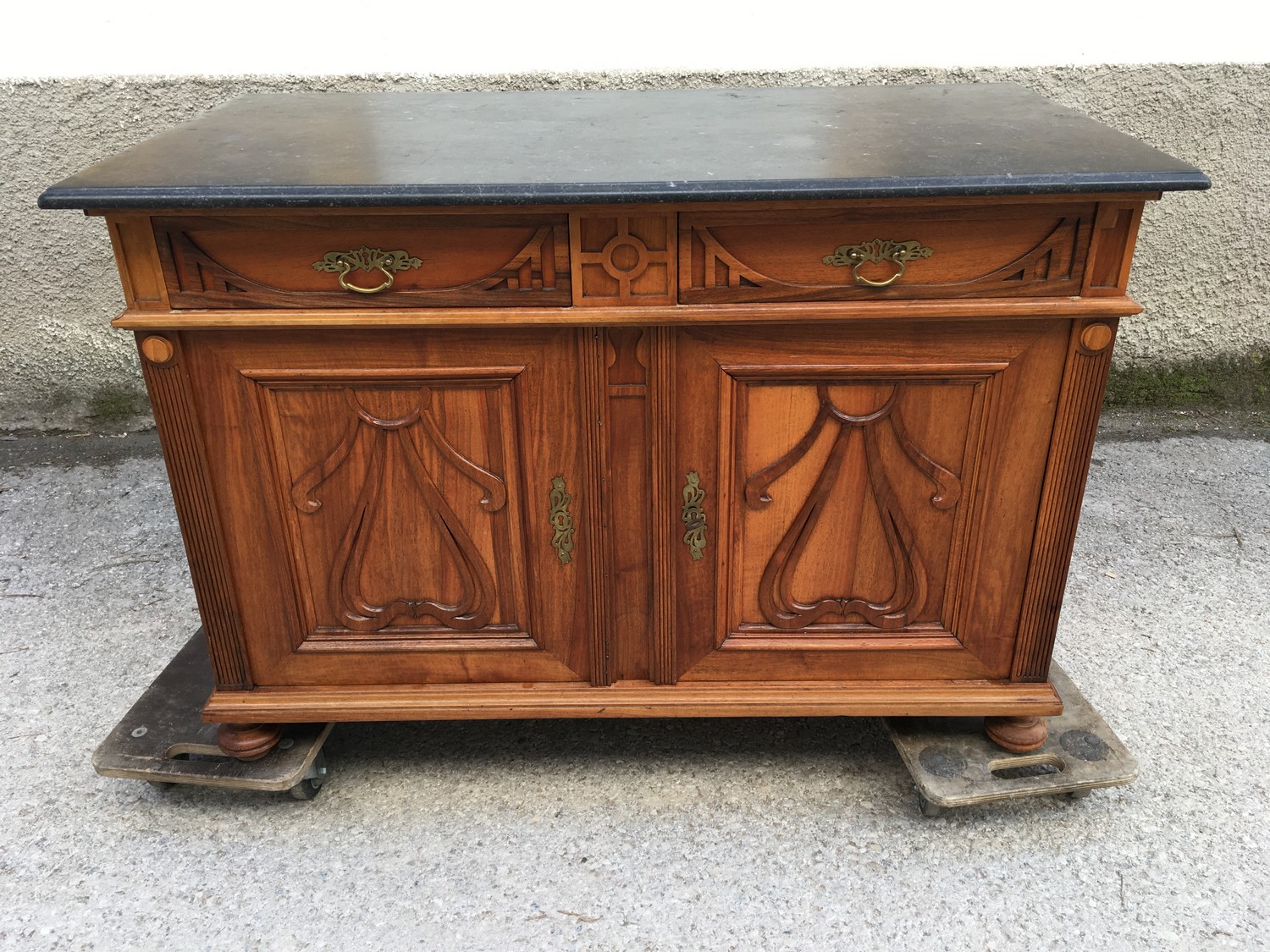 Kommode Anrichte Jugendstil Ornamente antik Marmorplatte Waschtisch